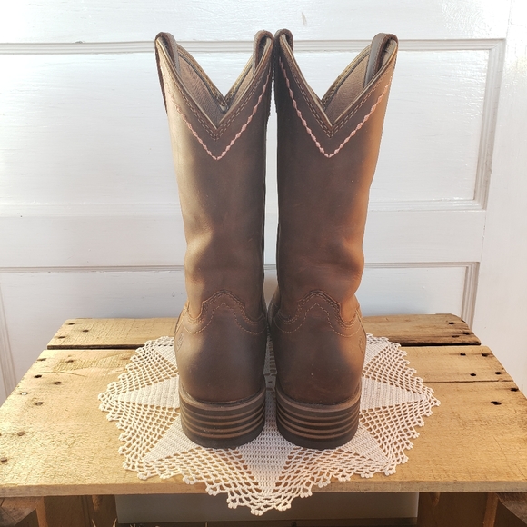 **SOLd*thankyou🌸💕Ariat Unbridled Roper• Leather Cowgirl Boots•Brown Leather - Picture 6 of 16
